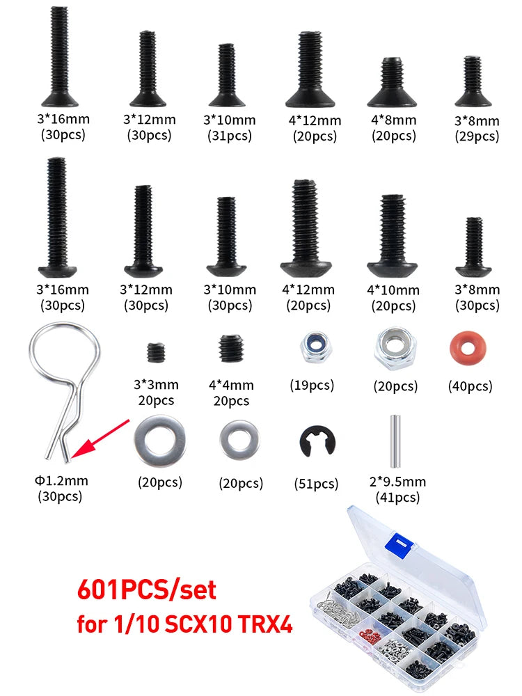 AXSPEED RC Car Repair Tools Screws Box Set for 1/8 1/10 1/18