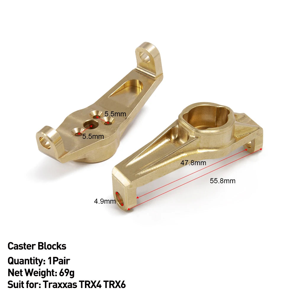 AXSPEED Heavy Brass Counterweight Portal Axle Housing Diff Cover Bumper Mount for 1/10 RC Crawler Car TRX4 TRX6 Parts