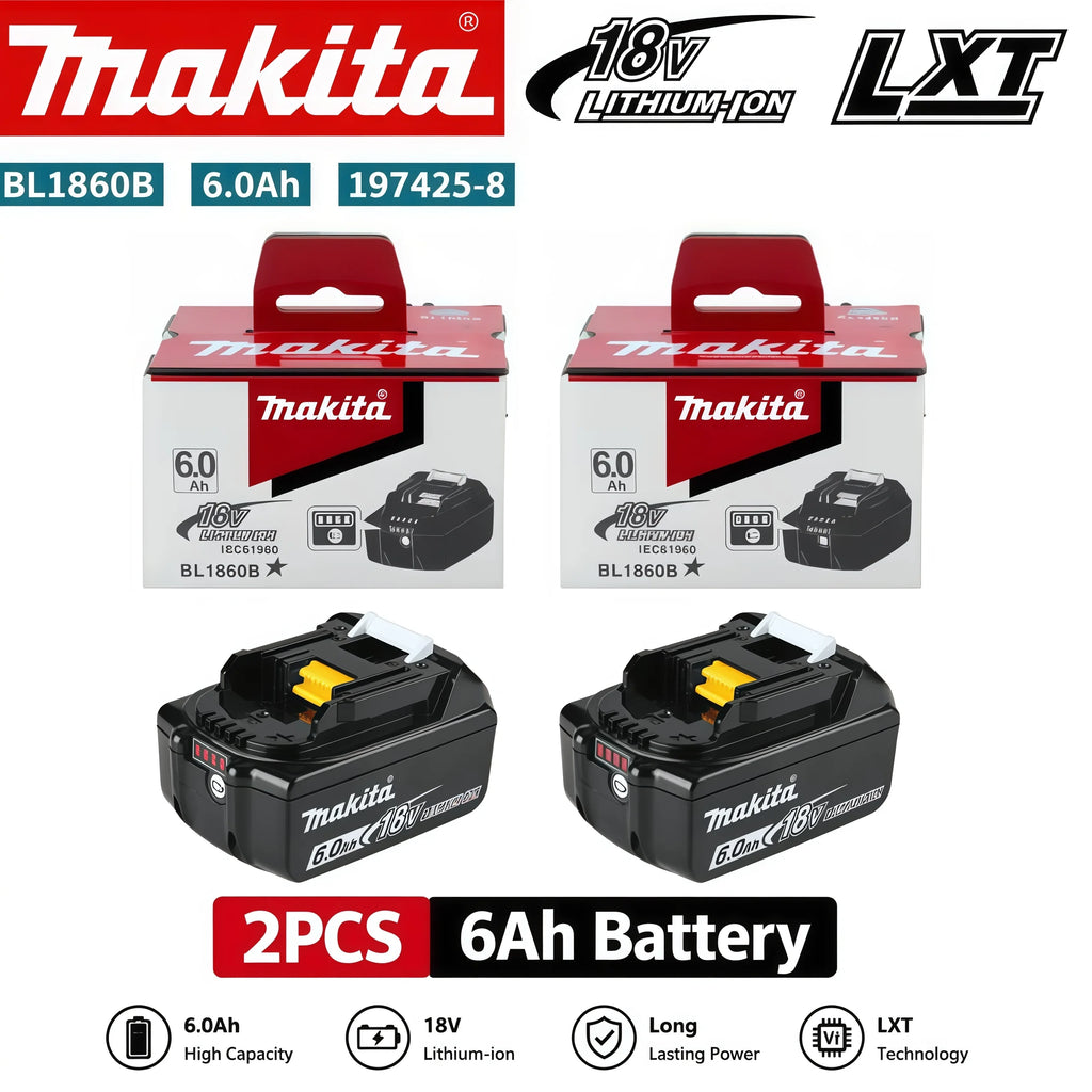 100% Original 6AH Makita BL1860 18V Battery Power Tools Li-ion Replacement LXT BL1850 BL1840 for 18V Screwdriver with BMS 18V