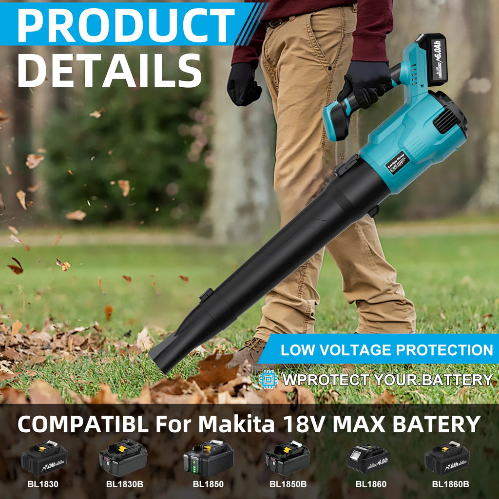 Cordless Leaf Blower For Makita 18V Battery 3-Speed Cannon B