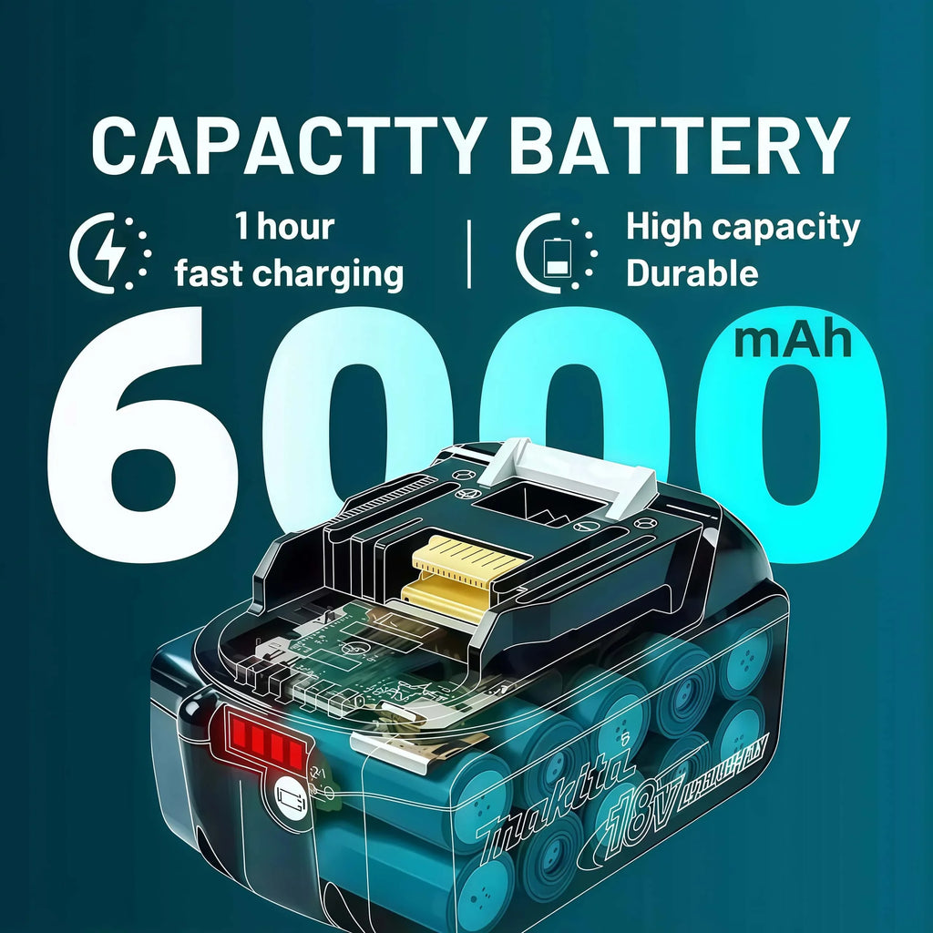 100% Genuine Makita Rechargeable 18V Battery Makita 6000mAh 