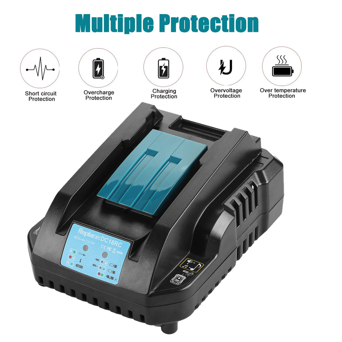 DC18RC 3A Li-ion Battery Charger for Makita 18V 14.4V BL1860