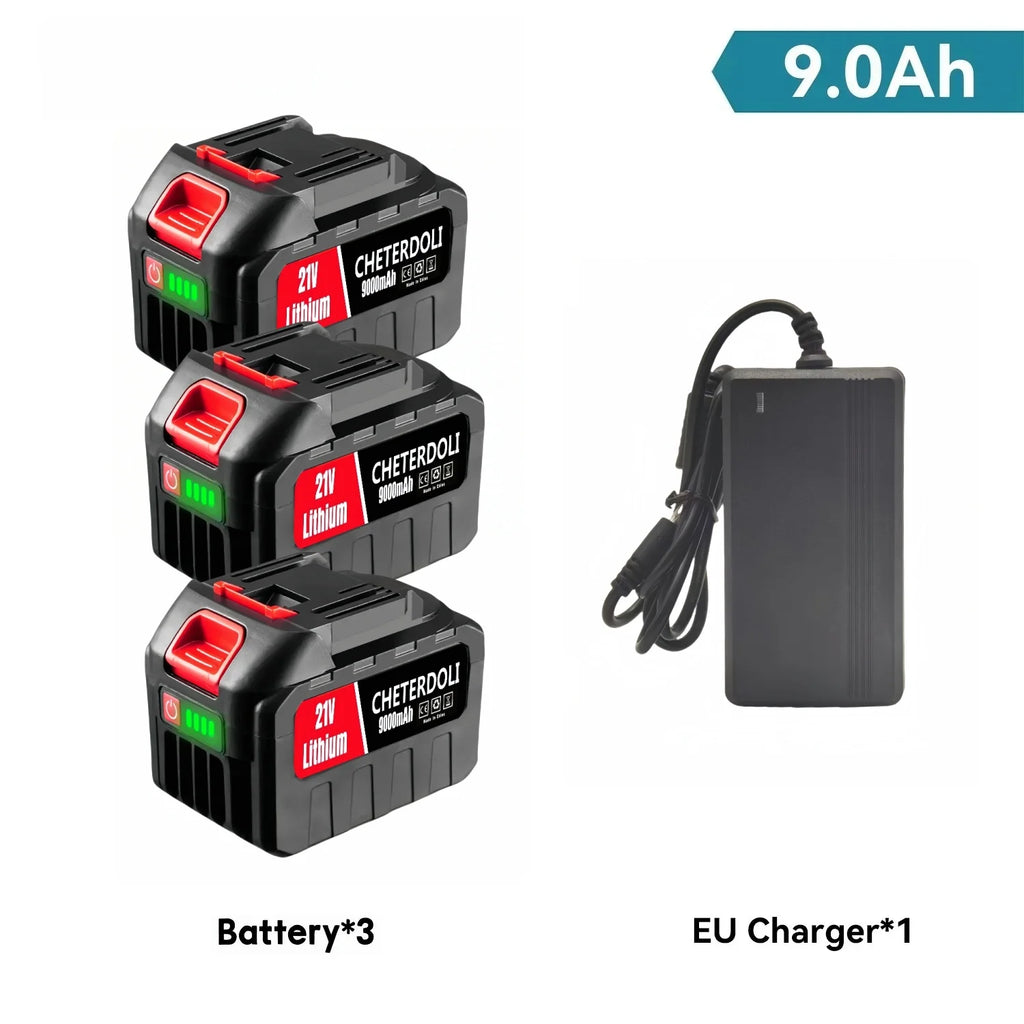 21V Rechargeable Lithium Battery High Capacity Cordless Electric Power Tool Battery for Makita 18V Tool Replacement Battery