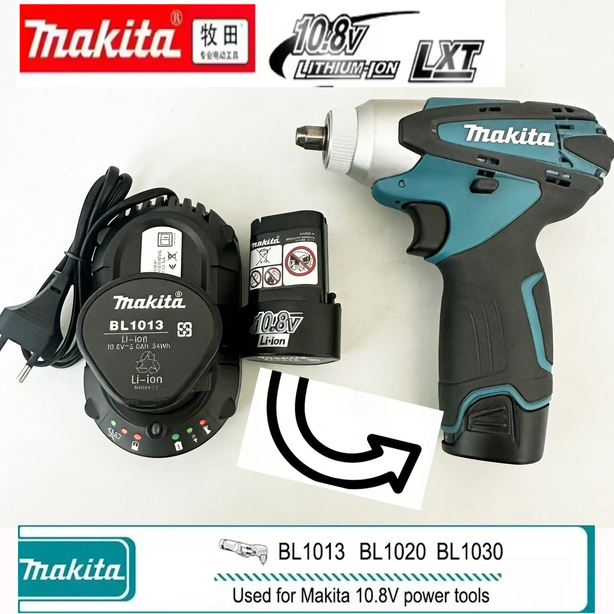Makita 10.8V battery 3.0Ah2.0Ah rechargeable replacement too