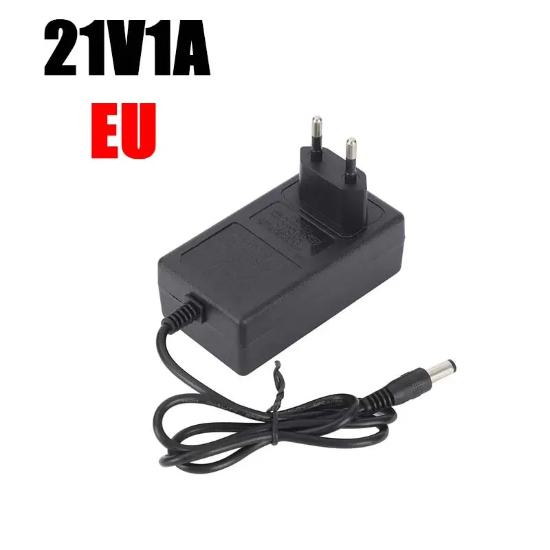 Lithium Battery Charger 21V 1A 2A EU US Plug Transformer for 18v Electric DrillIntelligent Power Tool Power Adapter