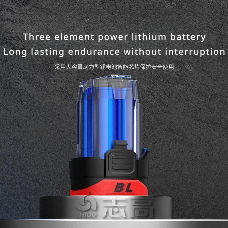 CHIGO Brushless Electric Drill Cordless Knockable Driller Dr