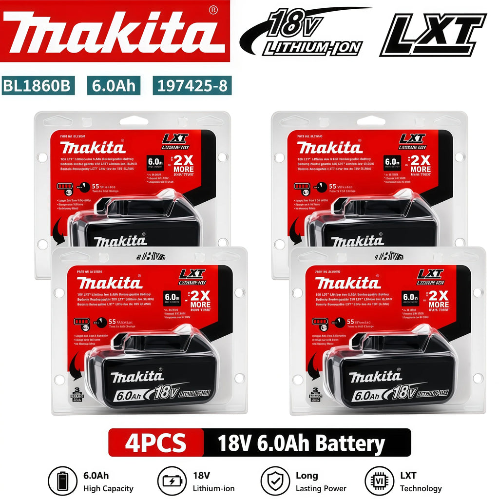 100% Genuine Original Makita BL1860B 18V 6Ah Lithium Battery for BL1850B BL1840B Cordless Drill Impact Wrench Power Tools
