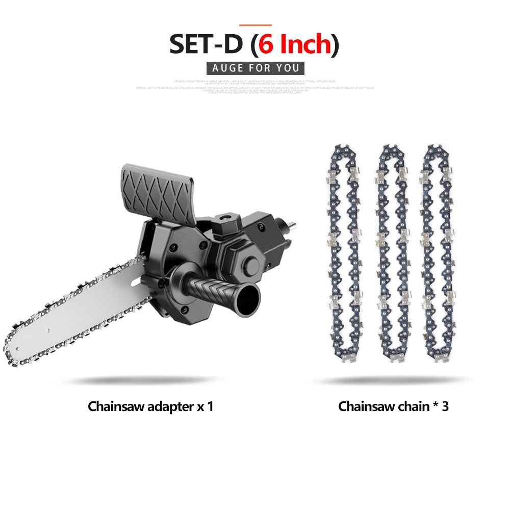 4/6 Inch Electric Drill Modified To Electric Chainsaw Adapter Tool Portable Conversion Head Kits Woodworking Pruning