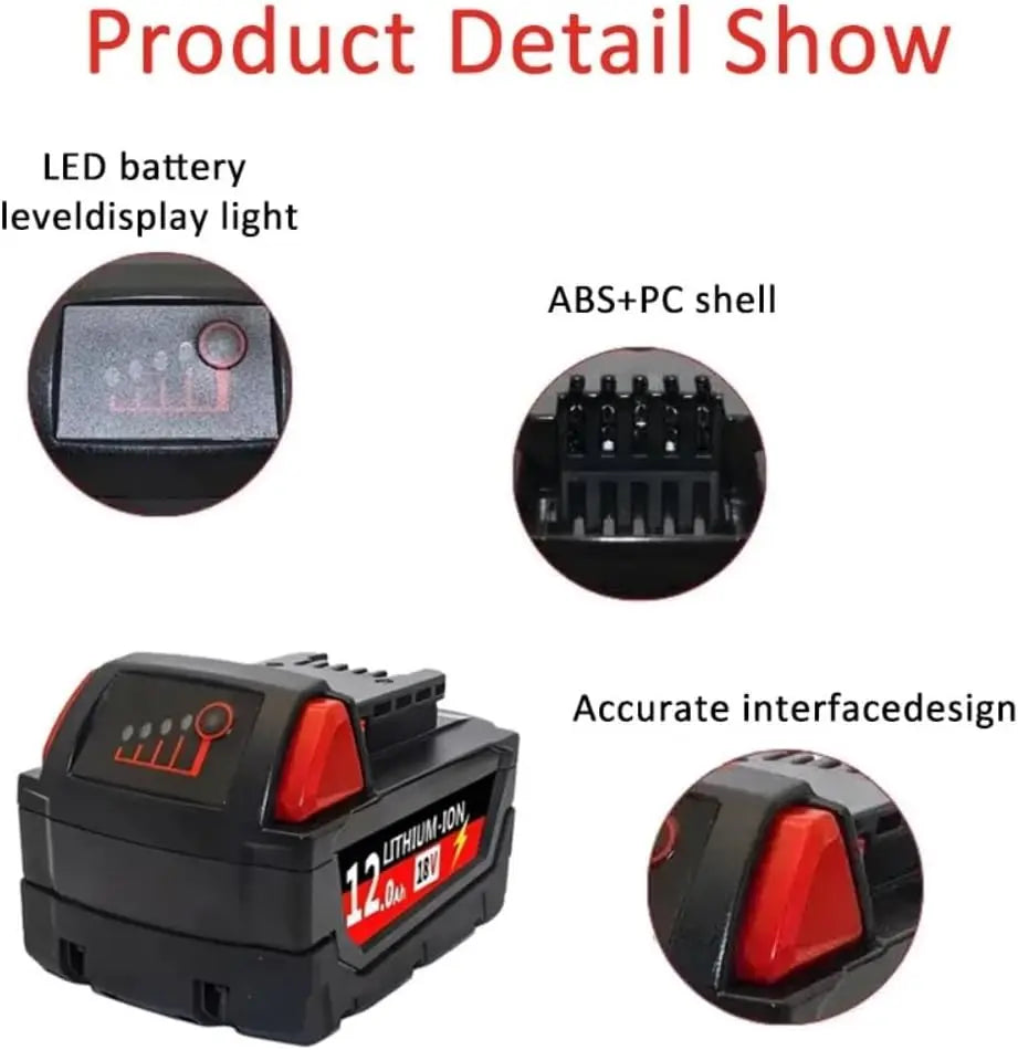 For Milwaukee M18 Power Tool Battery Charger BR XC 18V 6000m