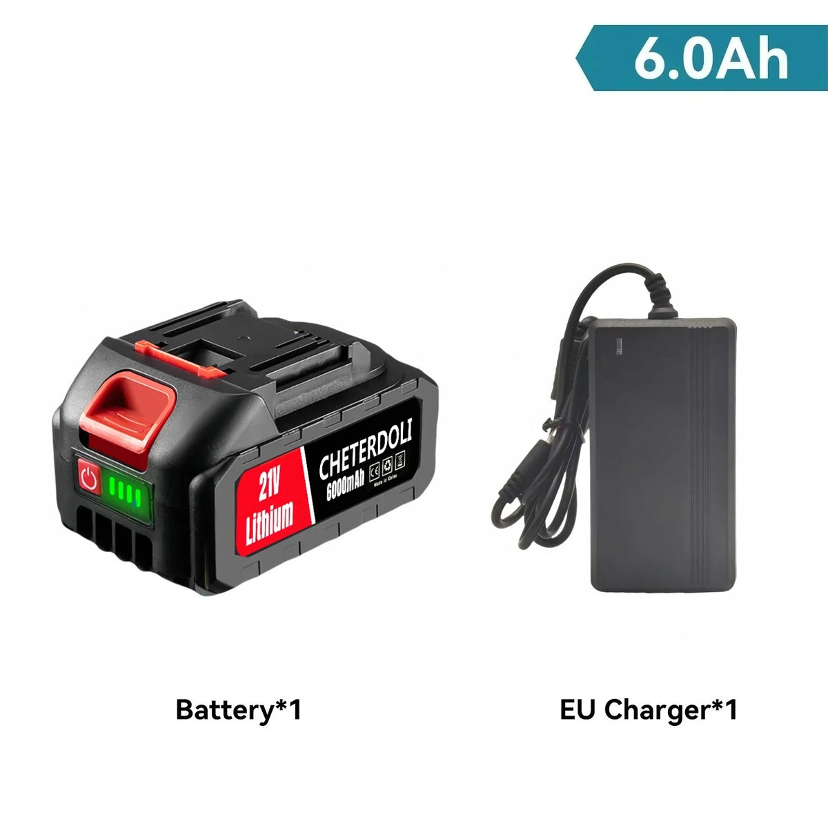 21V Rechargeable Lithium Battery High Capacity Cordless Electric Power Tool Battery for Makita 18V Tool Replacement Battery