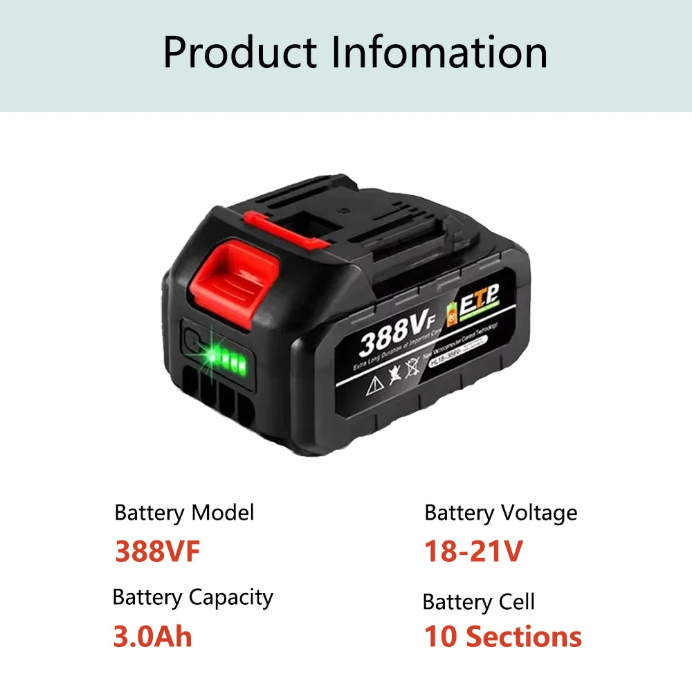21V 928VF Battery 4.5Ah 3.0Ah 388VF 128VF Large Capacity Rec