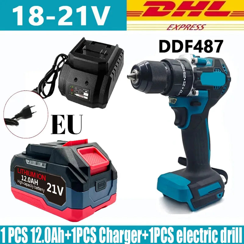 21V 6.0Ah 12.0Ah For Makita 18V Battery Power Tools Li-ion Replacement LXT BL1850 BL1860 DDF487 for 18V Screwdriver with BMS