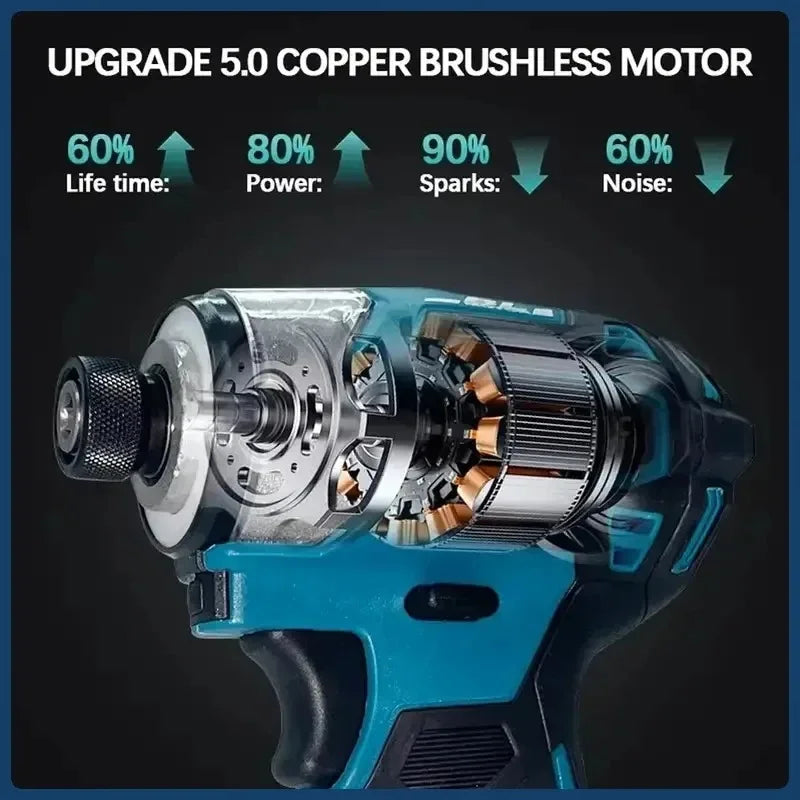 Makita DTD173 Bule 18v Brushless Lithium-ion Impact Driver P