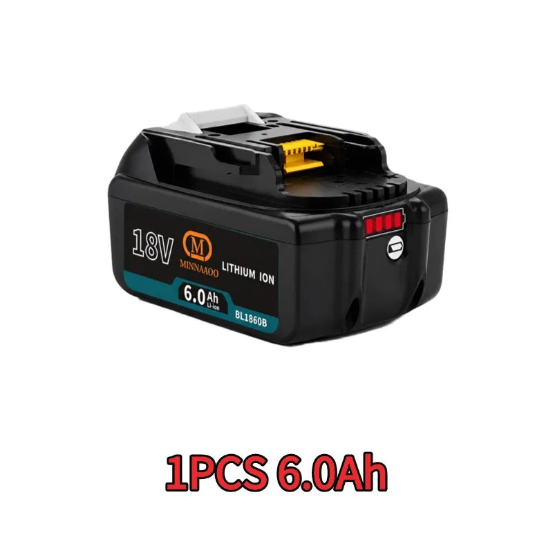 18VBL1860B 6AH For Makita 18V Battery Power Tools Li-ion Replacement LXT BL1860 BL1850 for 18 V Screwdriver with BMS MINNAAOO