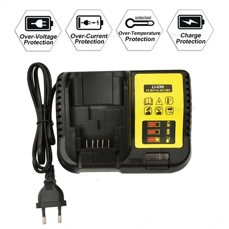 For DeWALT 20V Replacement Battery 6.0Ah MAX FlexVolt for DCB200 DCB201 DCB206 DCB205 DCB209 Power Tool Battery + Charger