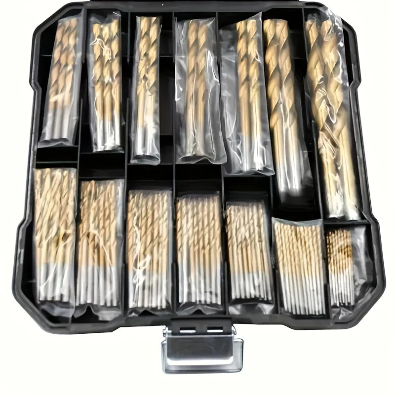 50/99pcs Titanium Coated High Speed Steel Drill Bit Set Hex 