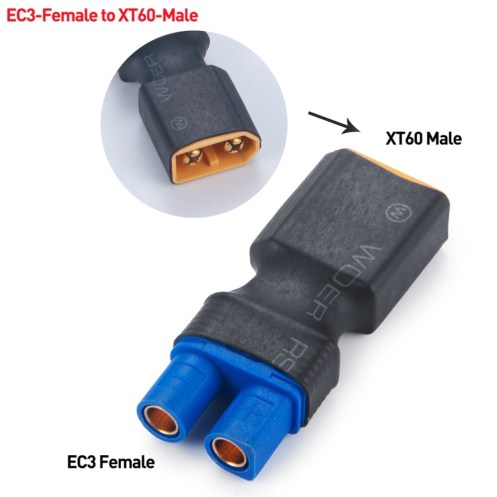 AXSPEED Adapter T TRX EC3 EC5 to XT60 T Deans Female Male Connectors Banana Plug RC Lipo Battery Control Parts