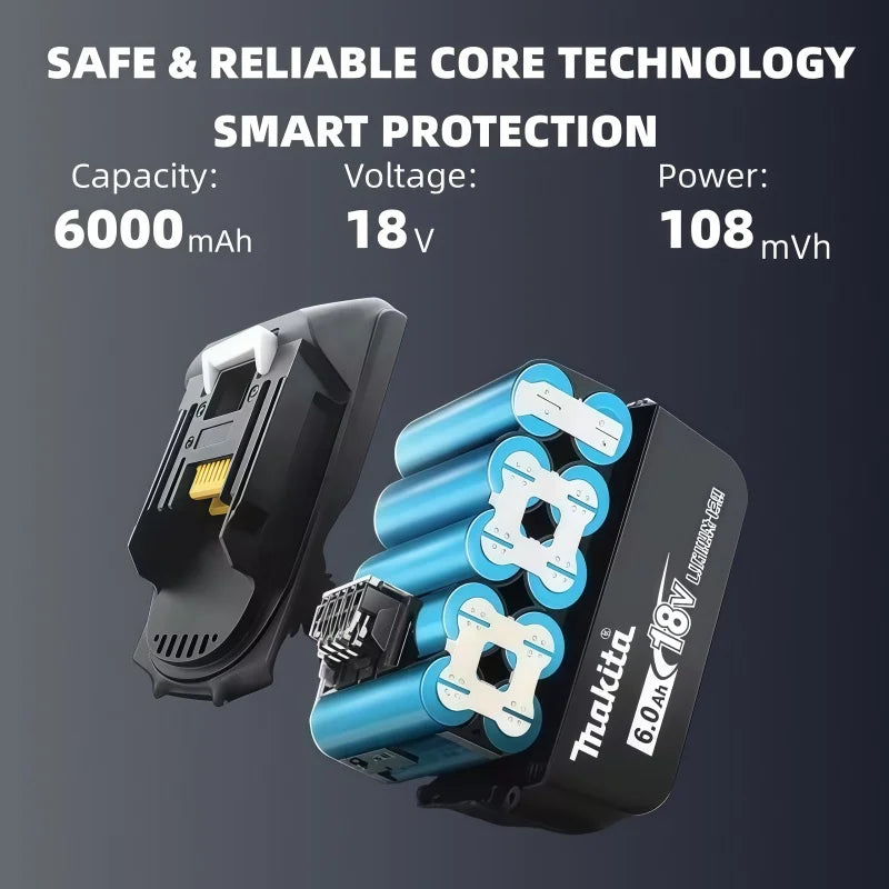 100% Genuine 6AH Makita BL1860 18V Battery Power Tools Li-io