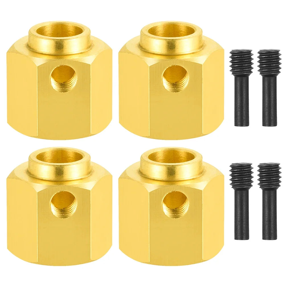 AXSPEED 4PCS 12mm Wheel Hex Adapter Heavy Duty Brass 5/8/9/10/11/12/15/20mm for 1/10 TRX4 TRX6 RC Crawler Car Parts
