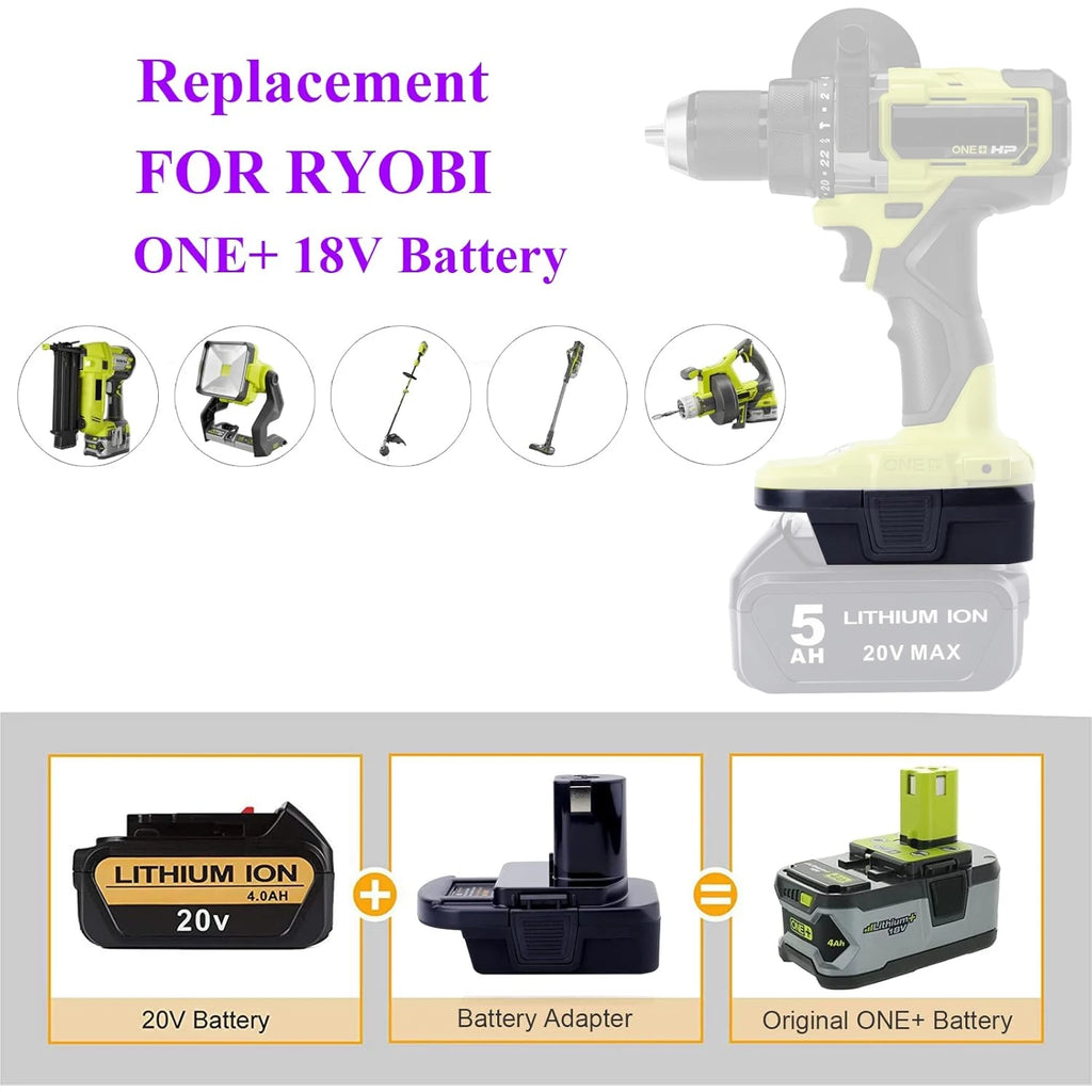 DM18RL Adapter Compatible with Ryobi 18V Tools Adapter Fit f