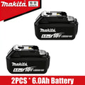 6Ah 100% Original Makita 18V Battery BL1860B Rechargeable Lithium-Ion Battery for Makita 18V Power Tools Replace the Battery.