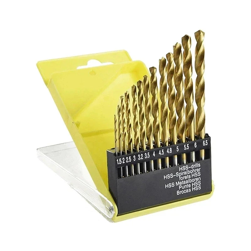 13PCS Drill Bit Set High-Speed Steel Drill Kit Impact Quick 