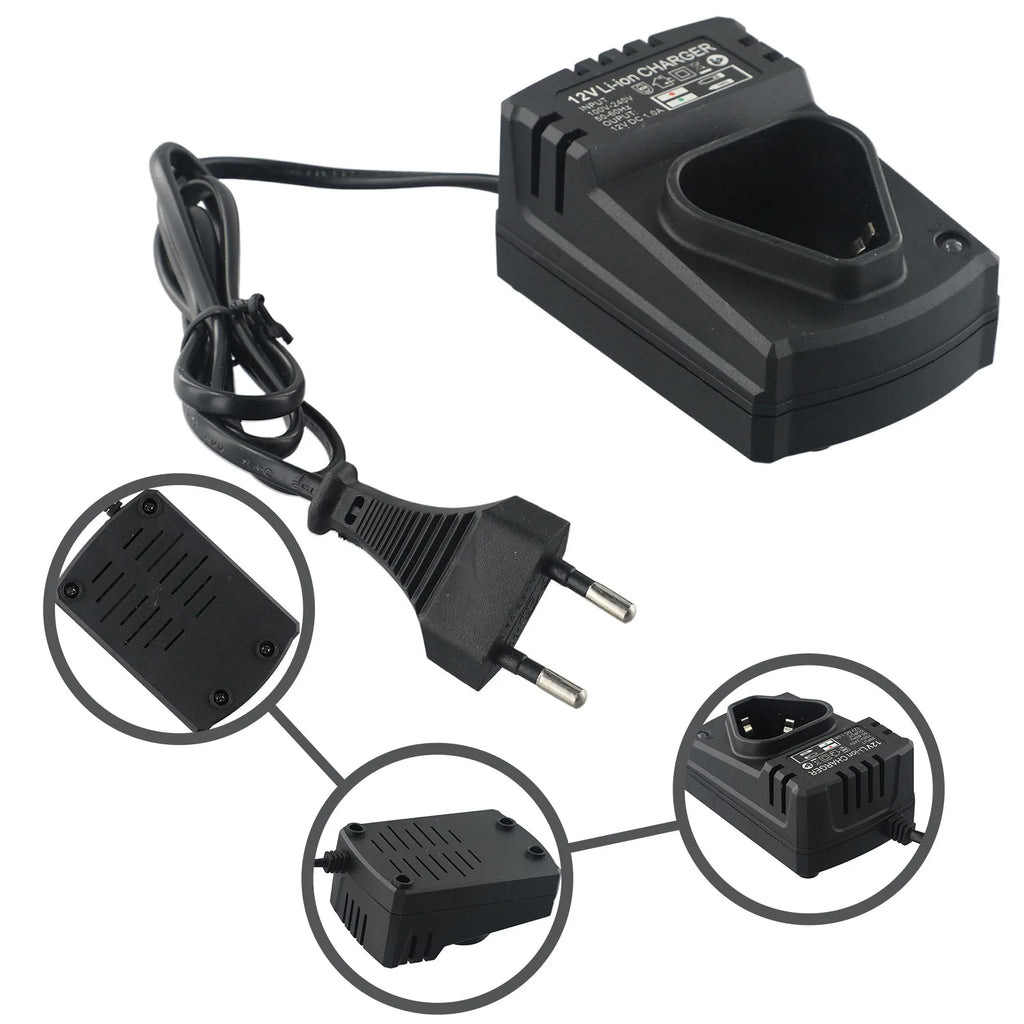 1PC 12V Universal Electric Drill Charger DC US/EU Li-Ion Rec