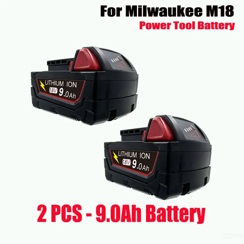 New Style For Milwaukee M18 Power Tool Battery Charger 18V 6000mAh M18B5 48-11-1860 18650 Battery 6.0Ah 9.0Ah 12.0Ah