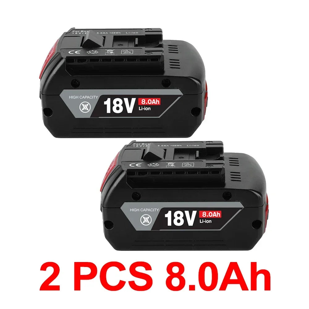 NEW 18V 10Ah Rechargeable Li-Ion Battery for Bosch 18V Power Tool Backup 6000mah Portable Replacement BAT609 Indicator Light