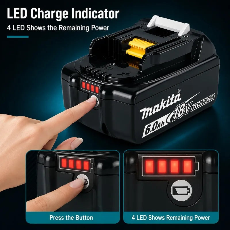 100% Genuine Makita 18V Battery 5Ah 6Ah 9Ah Replacement for 