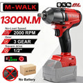 M-WALK 1/2 Brushless Impact Wrench 1300Nm High Torque Electr