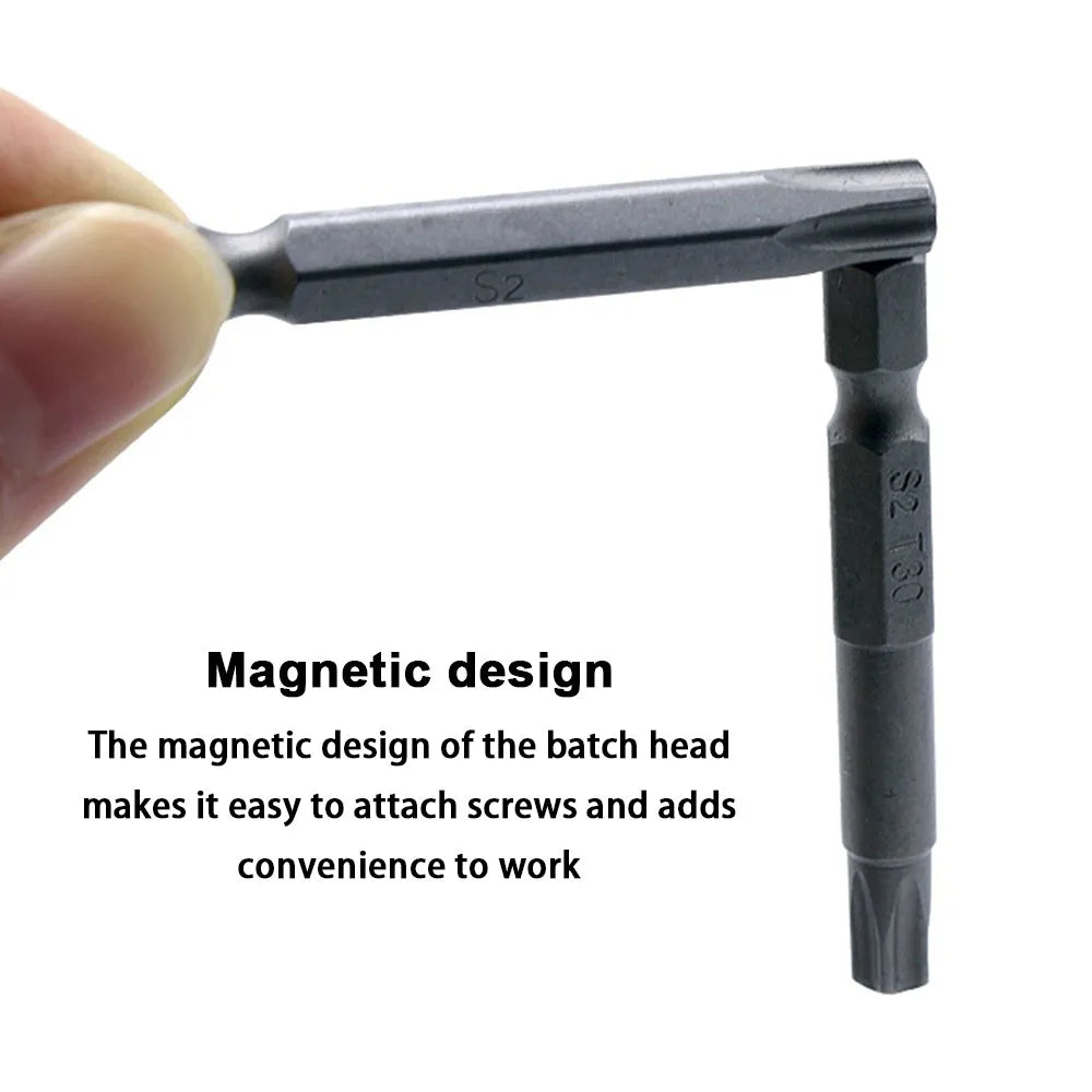7PC S2 Hexagonal Handle Magnetic Screwdriver Bit Set Hollow 