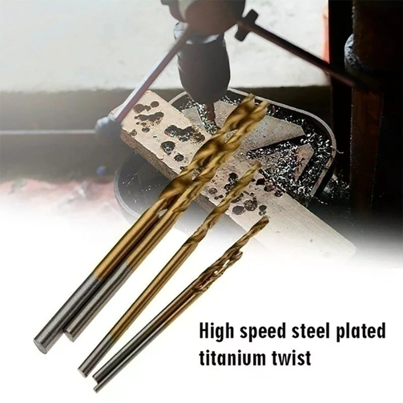 100/50pcs Titanium Coated HSS High Speed Steel Drill Bit Set