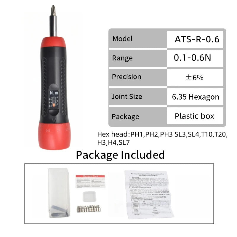 ALIYIQI Preset Torque Screwdriver 1 4 Inch Drive Adjustable Kit 10 Bits Hand Tool Set For Bike Motorcycle Repair