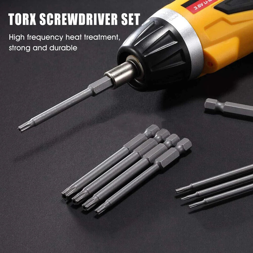 11PCS Torx Head Screwdriver Bit Set Magnetic 1/4 Hex Shank S