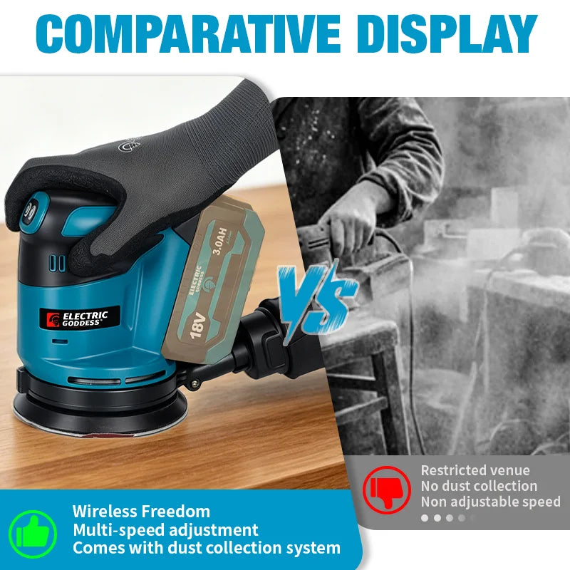 Electric Goddess Cordless 125mm Sander Disc 11000rpm Woodwor
