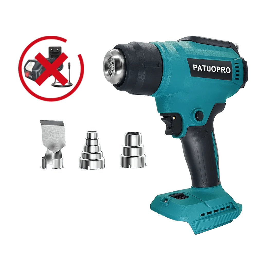PATUOPRO Adjustable Temperatures Heat Gun 30-550 LED Display Cordless Electric Hot Air Gun Power Tools For Makita 18V Battery