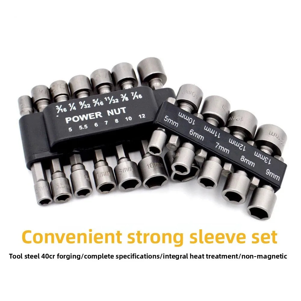 Powerful Socket Wrench Drill Bit Nut Driver Set 1/4 Shank He