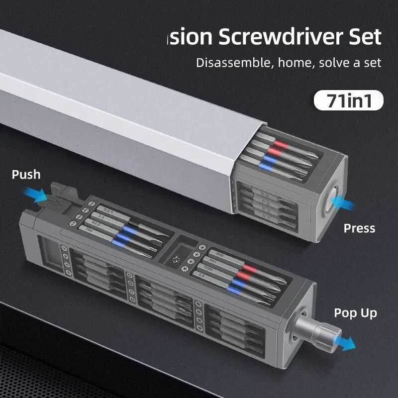 71 in 1 Screwdriver Set Precision Magnetic Screw Driver Bit 