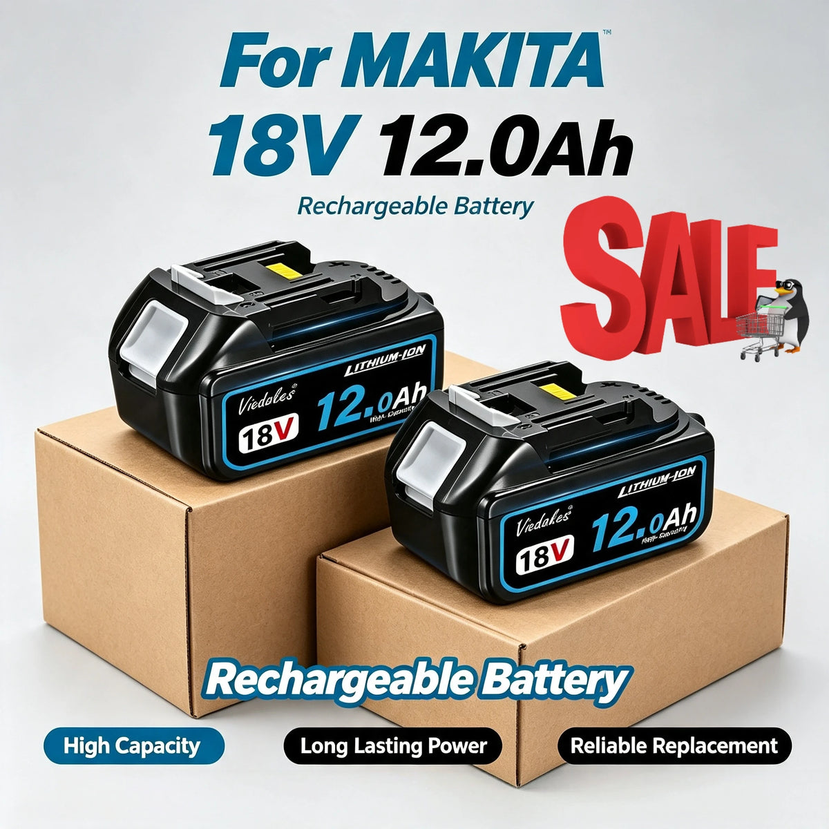 100% Original for Makita 18V Battery Rechargeable Lithium Ba