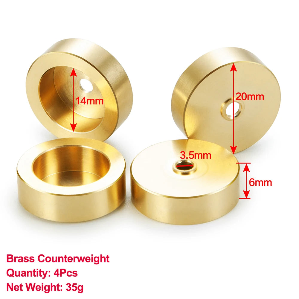 AXSPEED Axial SCX24 Upgrade Parts Brass Counterweight Wheel Hex Adapter Axle Diff Cover Steering Knuckle Girder Motor Gears