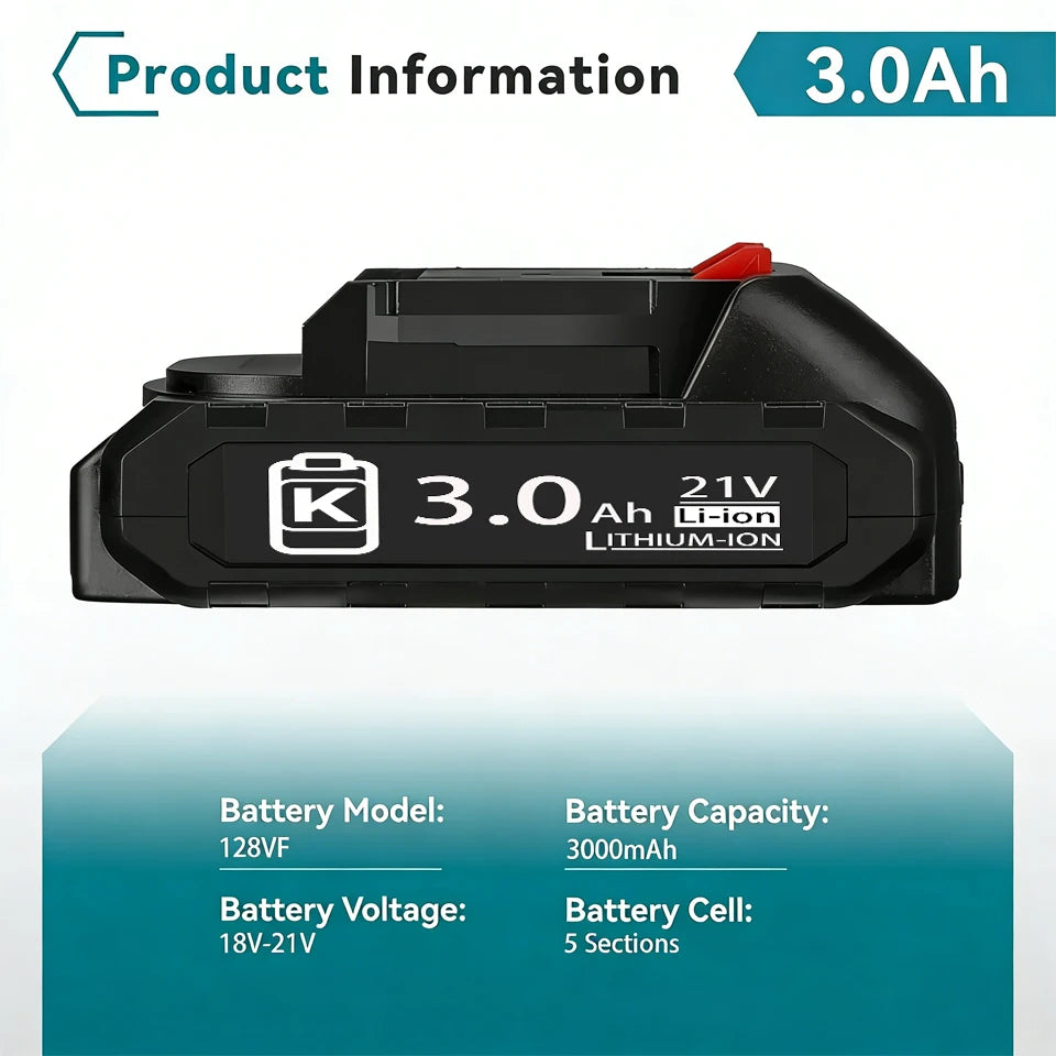 Rechargeable Lithium Battery 18V 21V MAX For Makita BL1830 B