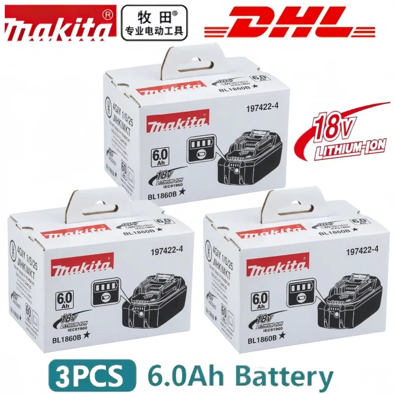 NEW 6AH Makita BL1860 18V Battery Power Tools Li-ion Replacement LXT BL1850 BL1840 for 18V Screwdriver with BMS 18V