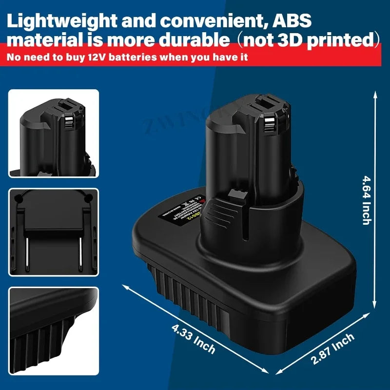 12V Battery Adapter for Bosch 12V lithium Tools Convert Comp