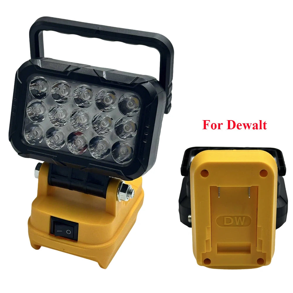 Power Tool Parts for Makita/Milwaukee/Dewalt 18V Lithium Battery LED Work Lights Lamp Hand Lantern Spotlight USB Charger
