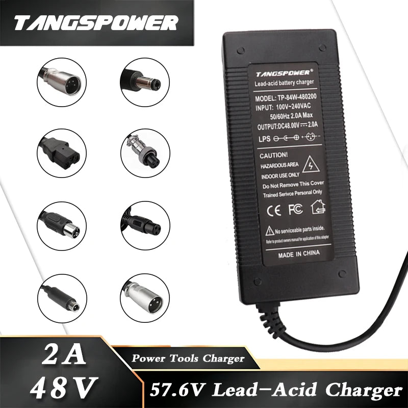 48V 2A Lead Acid Battery Charger 57.6V 2A Charging Lead-acid