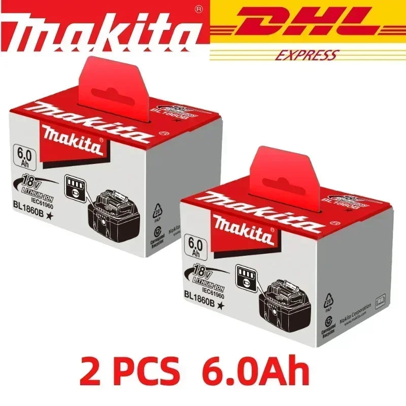 Makita 18V Battery for Makita 18V 6Ah Power Tools The 18V Makita BL1860B Rechargeable Battery Can Replace BL1850B LXT400