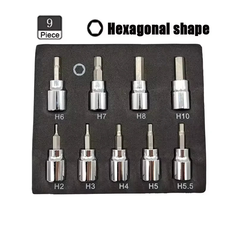 3/8 Inch Hex Bit Socket Set Sturdy Allen Key Sockets Profess