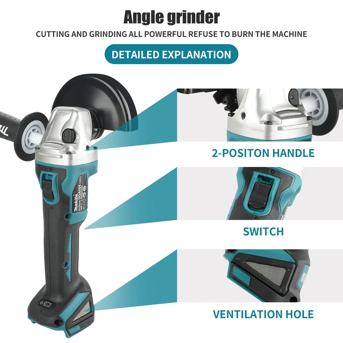 New Makita DGA404 Brushless Lithium Electric Angle Grinder 1