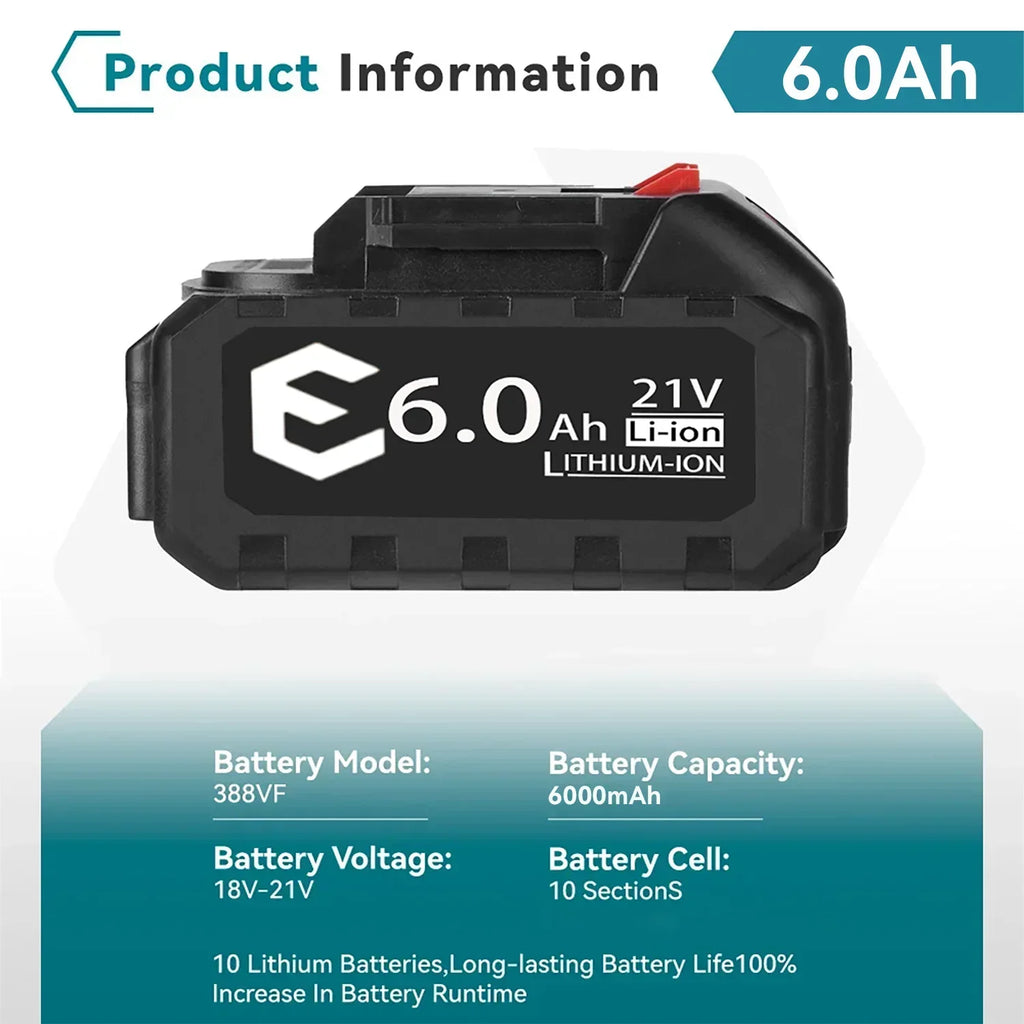 18V 21V 388VF Battery Rechargeable 3000mah 6000mah 9000mah L